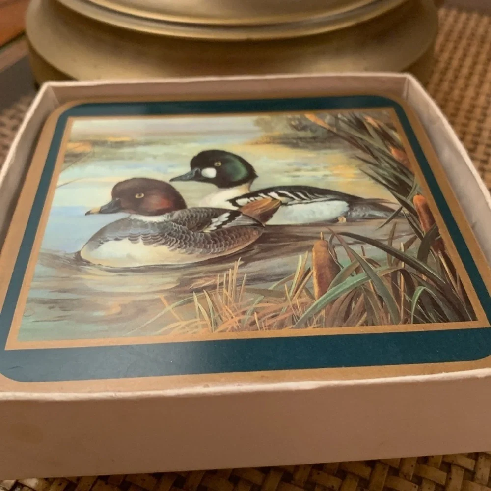 Pimpernel Duck Themed Acrylic Traditional Coasters Vintage Retro Home Decor